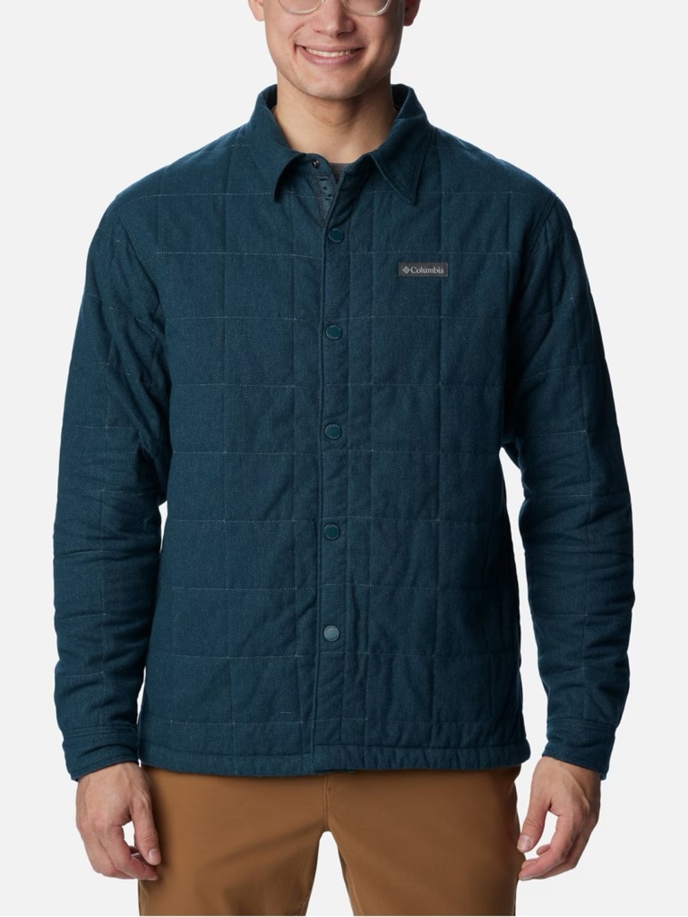 Columbia Men’s Landroamer Quilted Button-Up shirt Jacket - Dark Teal